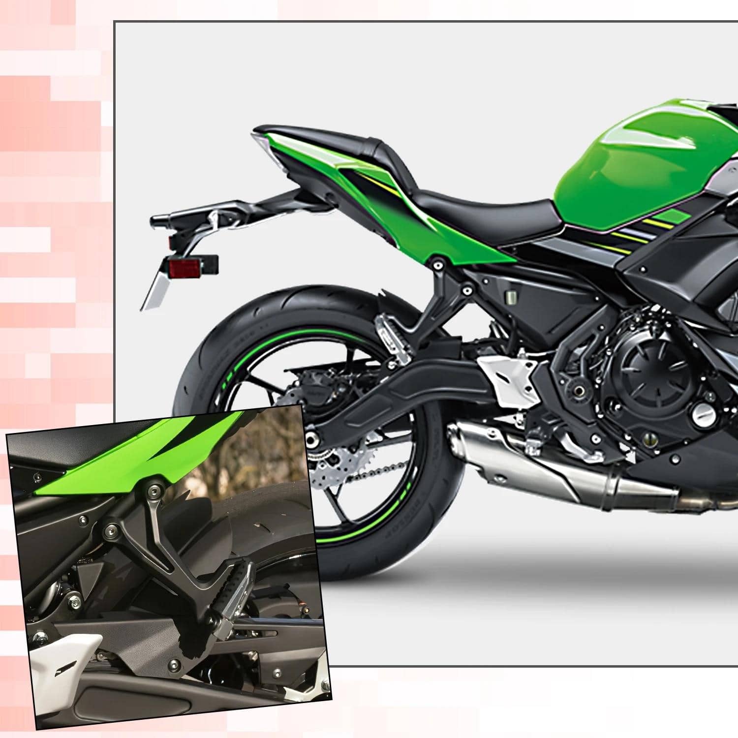 Кронштейн підніжка заднього пасажира мотоцикла для Kawasaki Ninja