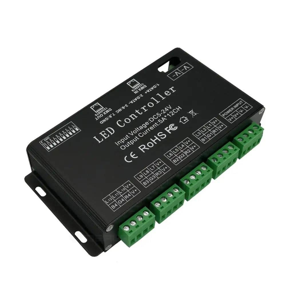 12-канальний DMX-декодер RGB DMX512 Контролер стрічки Вхід DC5V