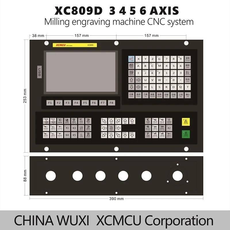 XCMCU XC809D 3/4/5/6 Axis USB CNC Control System FANUC G-code
