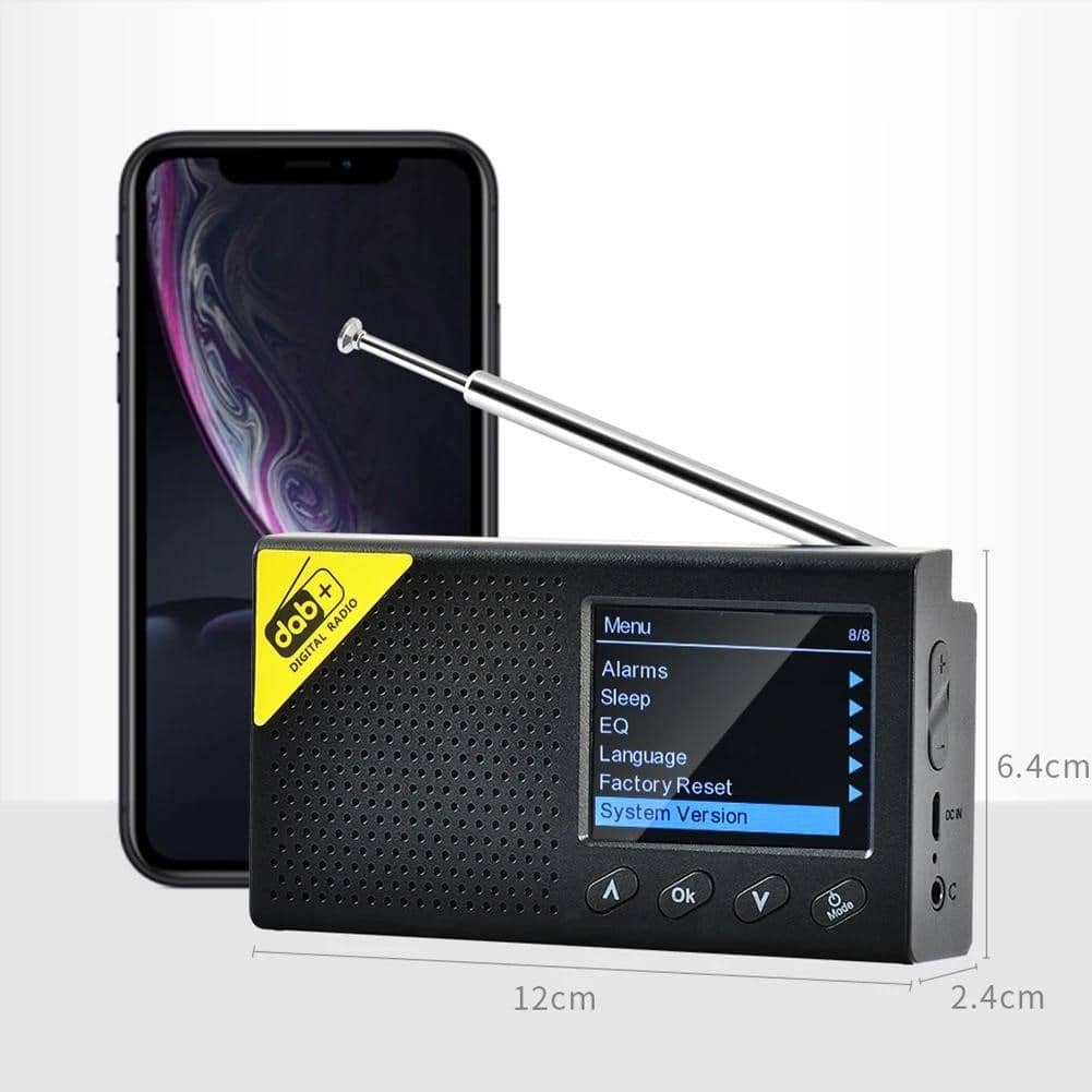 DAB FM-аудіоприймач Цифрове радіо Стерео Bluetooth 5.0 РК-дисплей