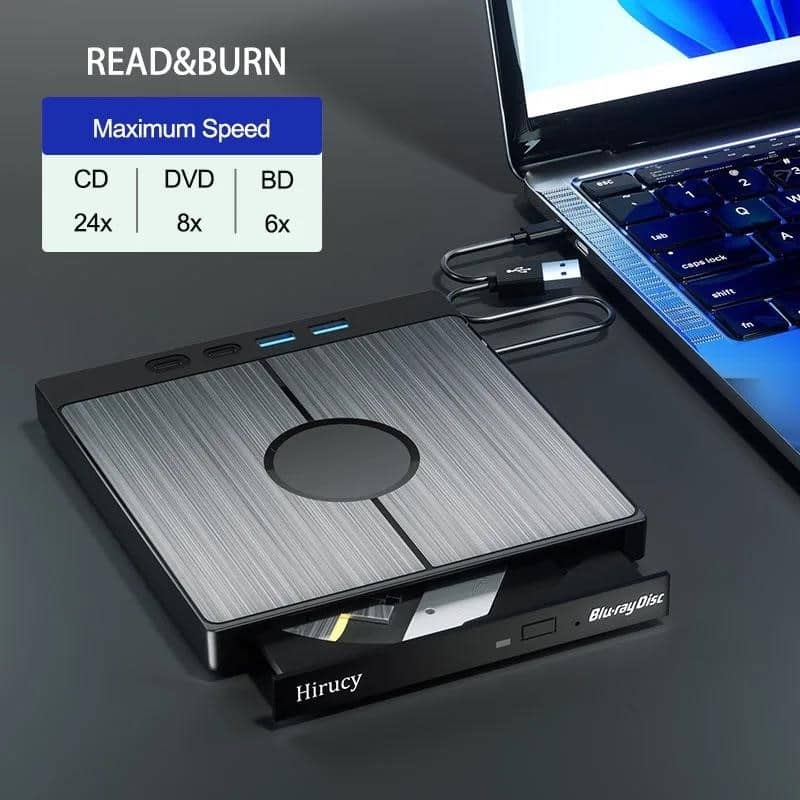 7 в 1 Зовнішній накопичувач Bluray USB 3.0 Type-C BD DVD CD-RW