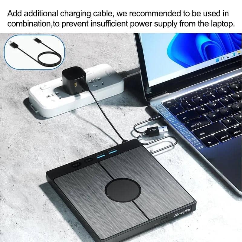 7 в 1 Зовнішній накопичувач Bluray USB 3.0 Type-C BD DVD CD-RW