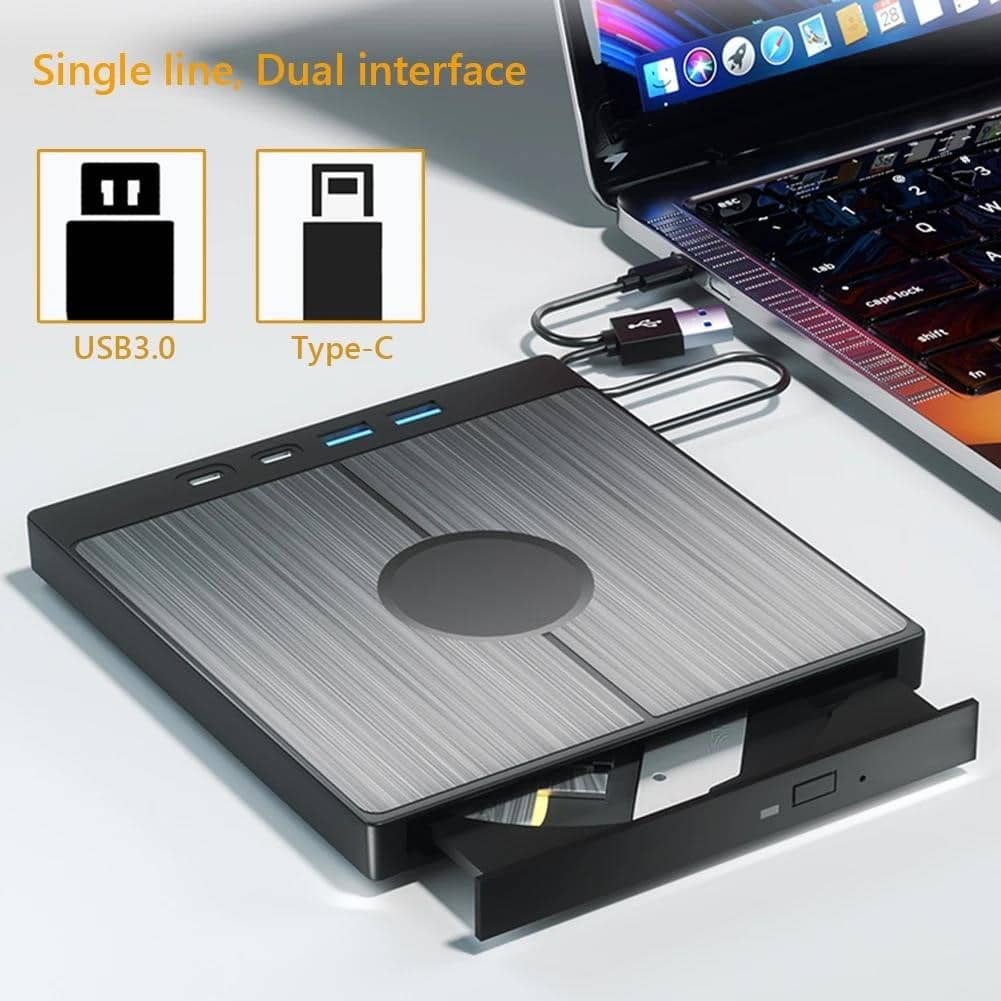 7 в 1 USB 3.0 TypeC Зовнішній CD DVD RW Привід Записувач Зчитувач