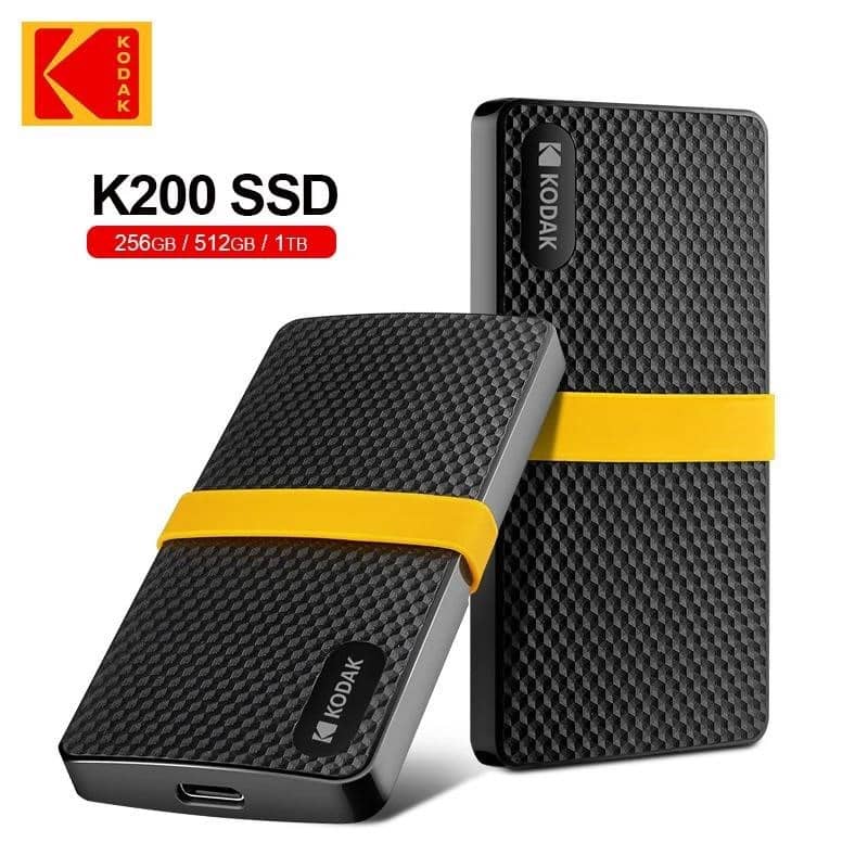 KODAK ポータブルSSD X200シリーズ 2TB 2個(x2) Kodak X200 Portable SSD 2TB 1TB USB 3.1 Type C Hard Disk 512GB