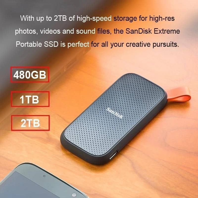 SanDisk Portable External SSD 480G USB 3.1 Type C 500GB 1TB 2TB 2000MB s Solid State Disk For Laptop Desktop DIGITA .ua